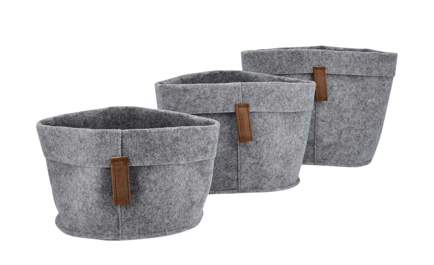 Aufbewahrungskorb, 3er-Set | Hellgrau 4 Aufbewahrungskorb, 3er-Set | Hellgrau – Bild 2