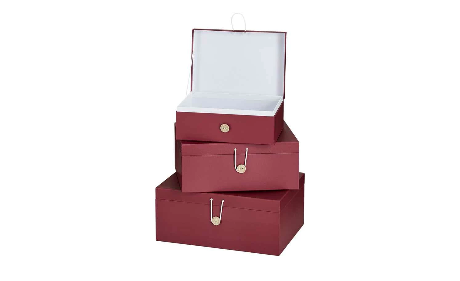 Aufbewahrungsboxen, 3er-Set | Dunkelrot 4 Aufbewahrungsboxen, 3er-Set | Dunkelrot – Bild 3
