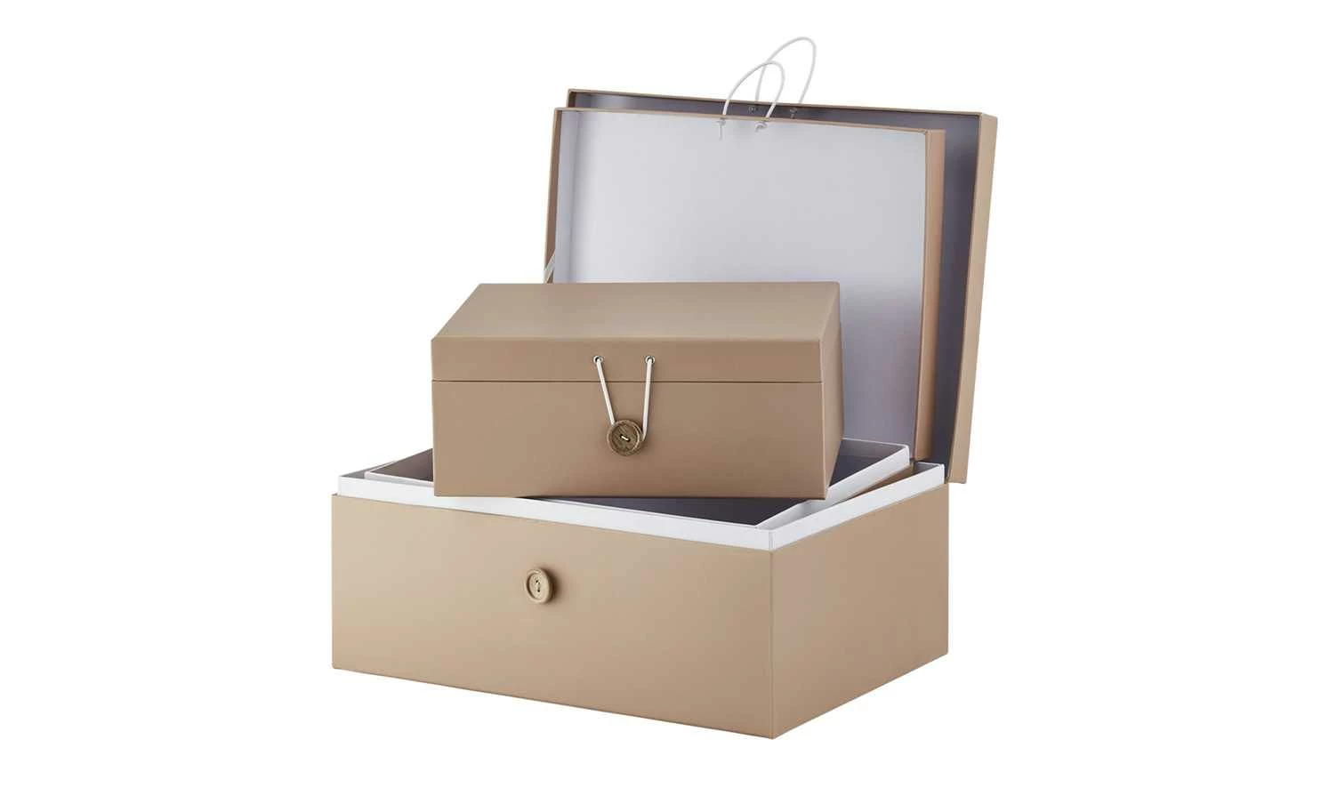 Aufbewahrungsboxen, 3er-Set | Beige 8 Aufbewahrungsboxen, 3er-Set | Beige – Bild 7