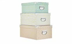 Aufbewahrungsbox, 3er-Set Punkte